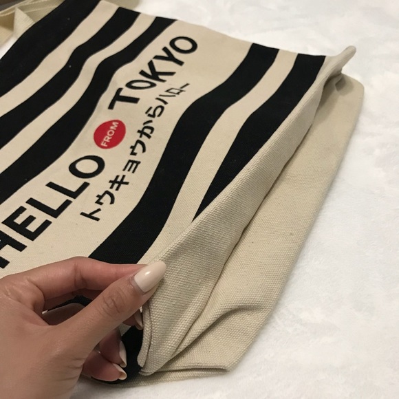 NWOT Shiseido HELLO TOKYO Canvas Tote Bag - Picture 3 of 6